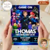 Custom Gamer Birthday Invitation | Custom Video Game Birthday Invite 3 Custom Gamer Birthday Invitation | Custom Video Game Birthday Invite