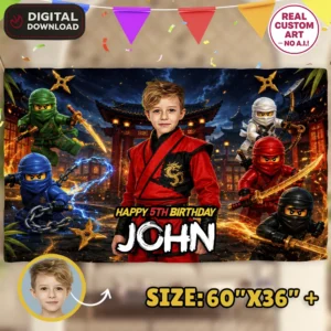 Lego Ninjago Party Banner | LEGO Ninjago Birthday Decoration
