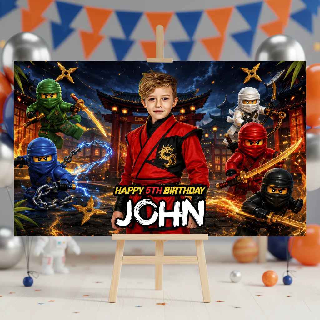 Lego Ninjago Party Banner | LEGO Ninjago Birthday Decoration 4 Lego Ninjago Party Banner | LEGO Ninjago Birthday Decoration - Image 4