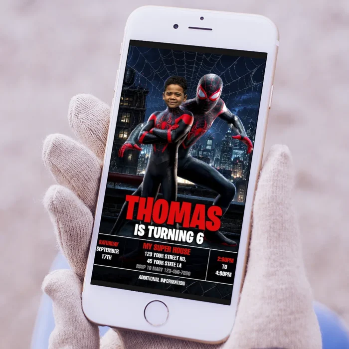Miles Morales Birthday Invite | Spiderman Party Invite