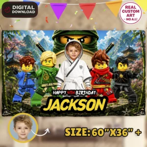 Zane Ninjago Birthday Banner | LEGO Ninjago Party Decoration