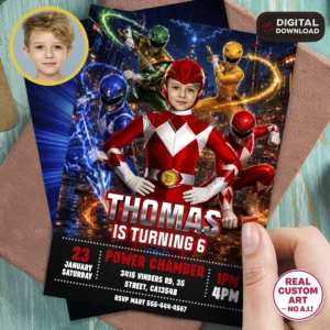 Power Rangers Photo Invitation | Power Rangers Party Invite