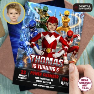Custom Power Rangers Invitation | Power Rangers Party Invite