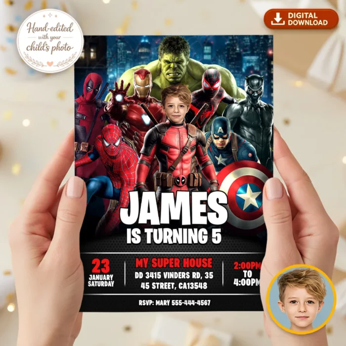 Custom Deadpool Party Invitation | Deadpool Birthday Invite