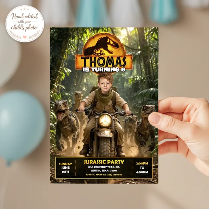 Epic Dinosaur Party Invitation | Custom Dinosaur Photo Invite