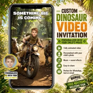 Dinosaur Party Video Invitation | Custom Dino Explorer Invite