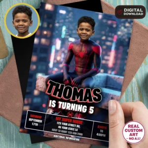 Spiderman Morales Party Invite | Miles Morales Birthday Invitation