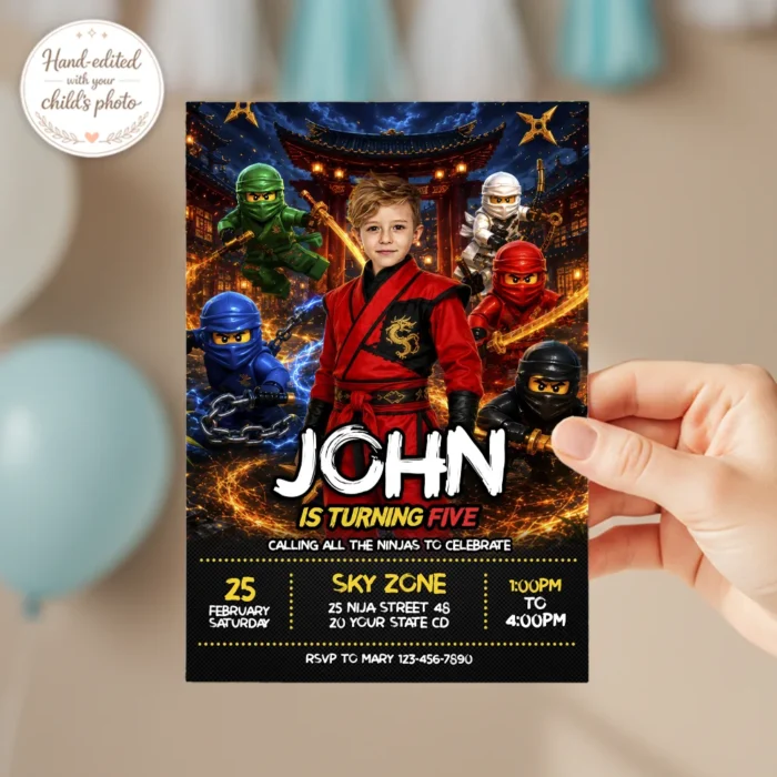 Custom Ninjago Birthday Invitation | Lego Ninjago Photo Invite