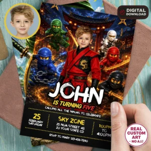 Custom Ninjago Birthday Invitation | Lego Ninjago Photo Invite