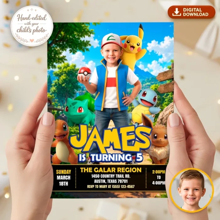 Pokemon Birthday Invitation | Custom Pokemon Party Invite