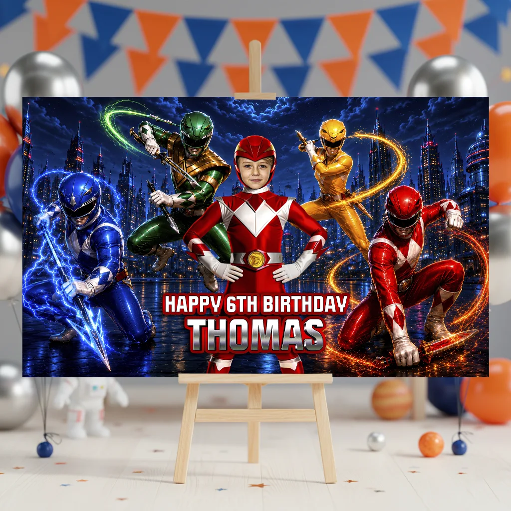 Power Rangers Party Banner | Power Rangers Birthday Deco 5 Power Rangers Party Banner | Power Rangers Birthday Deco - Image 5