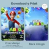 Super Mario Galaxy Birthday Invite | Super Mario Photo Invitation 5 Super Mario Galaxy Birthday Invite | Super Mario Photo Invitation