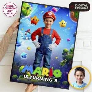 Super Mario Galaxy Party Welcome Sign | Super Mario Party Poster