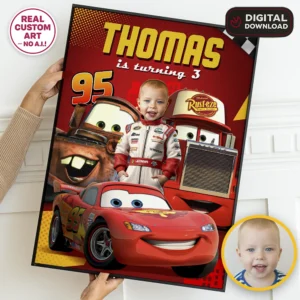 Cars Party Welcome Sign | Lightning McQueen Birthday Poster