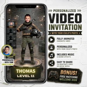 Shooter Gamer Video Invitation | Battle Royale Birthday Invite