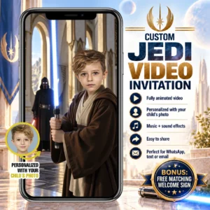 Jedi Party Video Invitation | Custom Jedi Birthday Invite